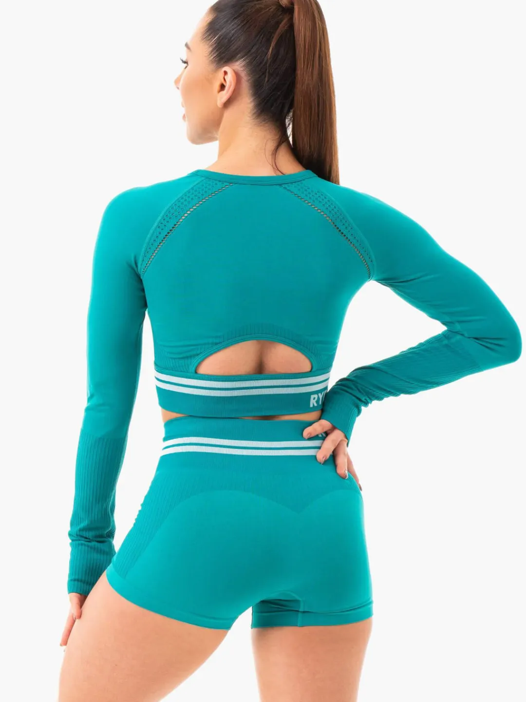 Women Ryderwear Freetye eae ong eeve Crop