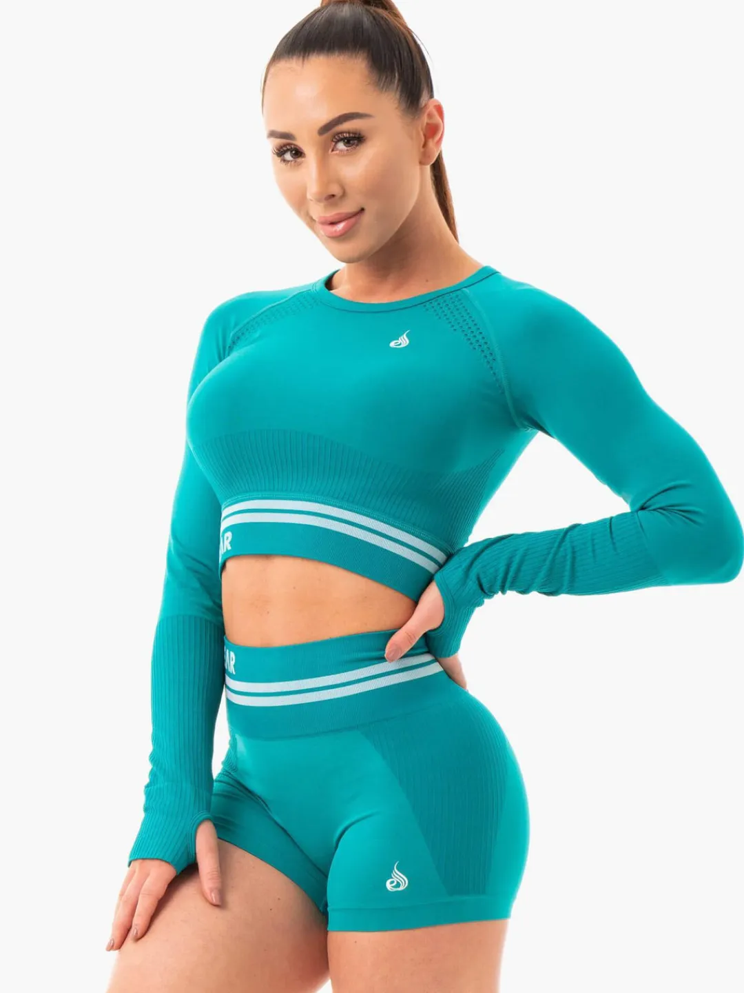 Women Ryderwear Freetye eae ong eeve Crop