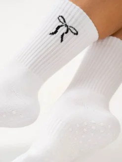 Women Ryderwear Pilates Bow Crew Socks