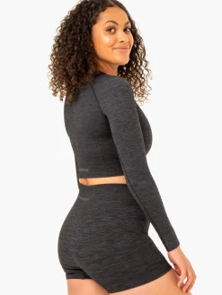 Women Ryderwear Rib eae ong eeve Top