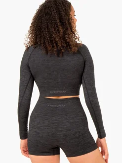 Women Ryderwear Rib eae ong eeve Top